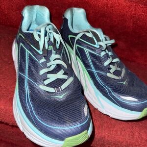 Hoka One One Navy and Aqua Athletic Shoes